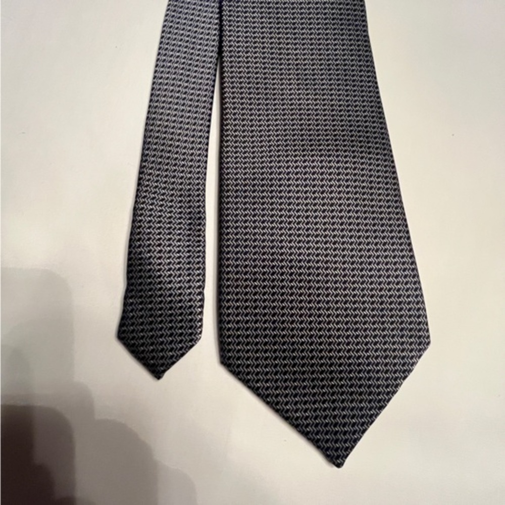 George Silk Black & Blue Tan Tie Four Inches